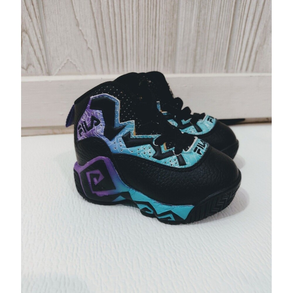 Fila MB Infant Shoe Size 4 Boys Black Teal # 7bwo1869-964 Sneaker